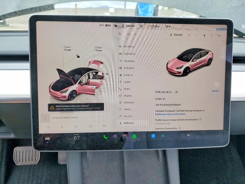 Продажа на аукционе авто 2023 Tesla Model 3, vin: 5YJ3E1EA3PF565537, номер лота: 54726306