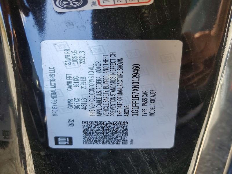 Продаж на аукціоні авто 2022 Chevrolet Camaro, vin: 1G1FF1R7XN0129460, номер лоту: 52534406