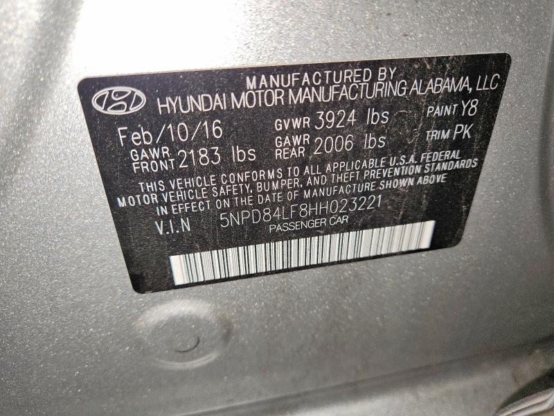 Продаж на аукціоні авто 2017 Hyundai Elantra, vin: 5NPD84LF8HH023221, номер лоту: 53325436