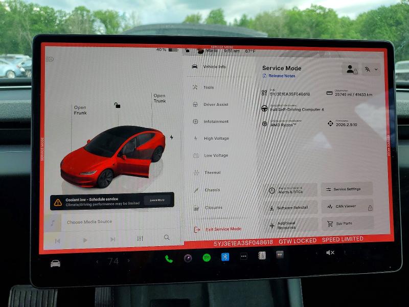 2025 Tesla Model 3 მანქანა იყიდება აუქციონზე, vin: 5YJ3E1EA3SF048618, აუქციონის ნომერი: 54818716