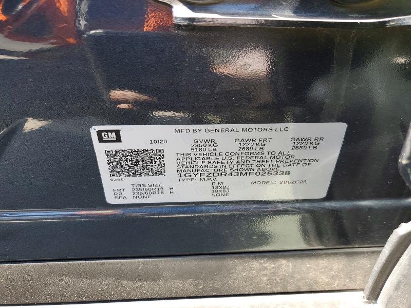 Продажа на аукционе авто 2021 Cadillac Xt4, vin: 1GYFZDR43MF025338, номер лота: 52497616