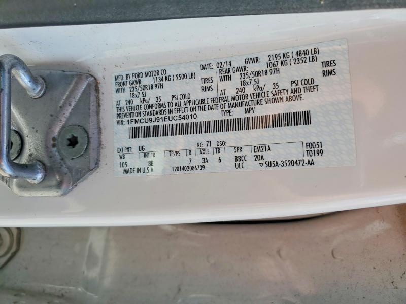 Продаж на аукціоні авто 2014 Ford Escape, vin: 1FMCU9J91EUC54010, номер лоту: 55113076