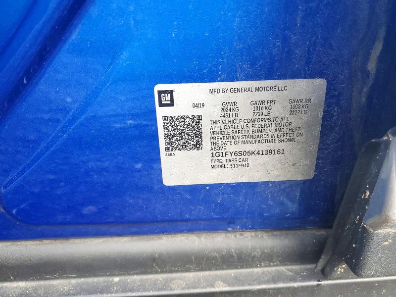 Продаж на аукціоні авто 2019 Chevrolet Bolt Ev, vin: 1G1FY6S05K4139161, номер лоту: 54959586