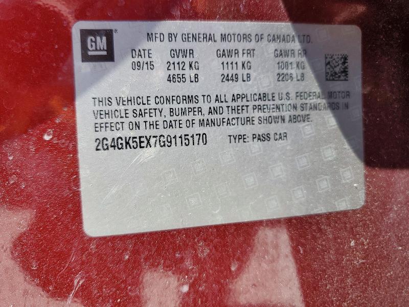 52148516 :رقم المزاد ، 2G4GK5EX7G9115170 vin ، 2016 Buick Regal مزاد بيع