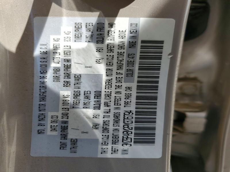 Продаж на аукціоні авто 2023 Mazda 3, vin: 3MZBPABM2PM376794, номер лоту: 55212936