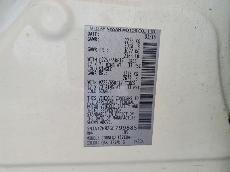 Aukcja sprzedaży 2016 Nissan Rogue, vin: 5N1AT2MM2GC799885, numer aukcji: 53474706