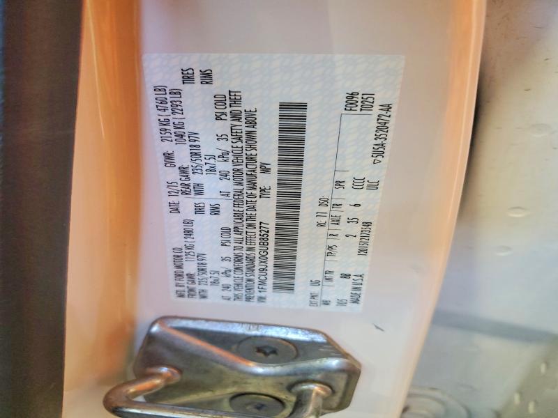 2016 Ford Escape მანქანა იყიდება აუქციონზე, vin: 1FMCU9JX0GUB85277, აუქციონის ნომერი: 55007626