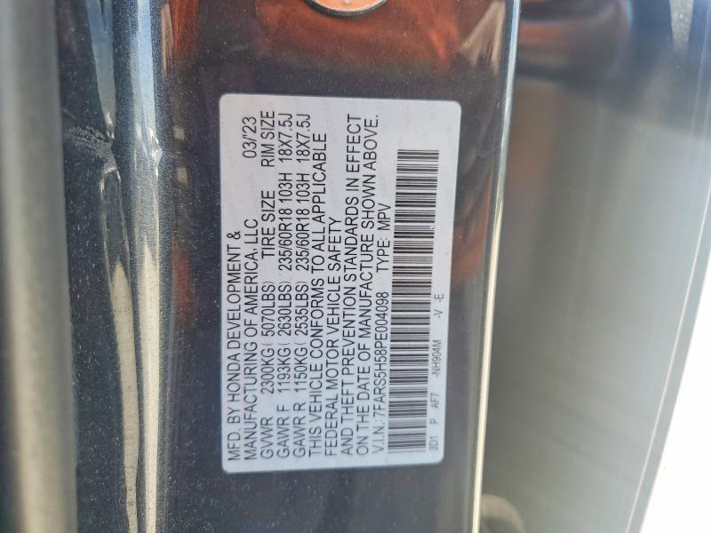 53369886 :رقم المزاد ، 7FARS5H58PE004098 vin ، 2023 Honda Cr-v مزاد بيع