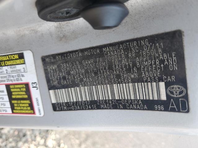 Aukcja sprzedaży 2011 Toyota Corolla, vin: 2T1BU4EE6BC651568, numer aukcji: 52174096