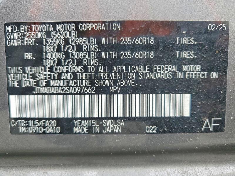Aukcja sprzedaży 2025 Subaru Solterra, vin: JTMABABA2SA097662, numer aukcji: 52272556