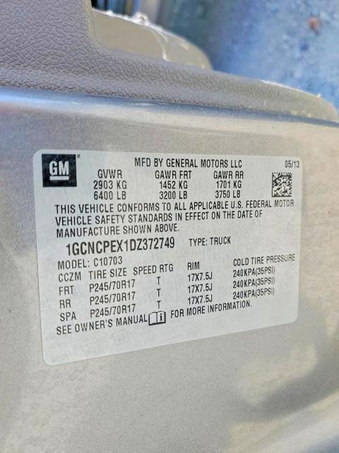 52355506 :رقم المزاد ، 1GCNCPEX1DZ372749 vin ، 2013 Chevrolet Silverado مزاد بيع