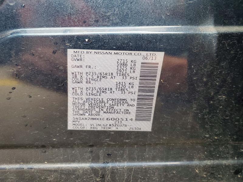 Auction sale of the 2014 Nissan Pathfinder, vin: 5N1AR2MMXEC600514, lot number: 52363076