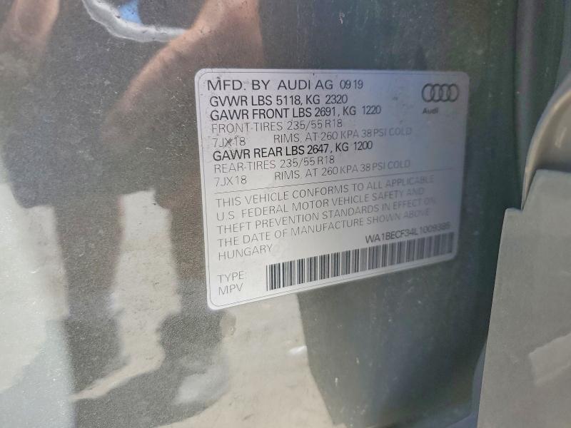 52753336 :رقم المزاد ، WA1BECF34L1009385 vin ، 2020 Audi Q3 مزاد بيع