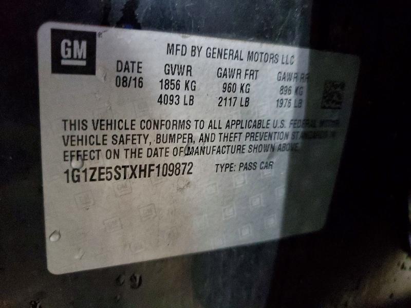 Продажа на аукционе авто 2017 Chevrolet Malibu, vin: 1G1ZE5STXHF109872, номер лота: 54592536