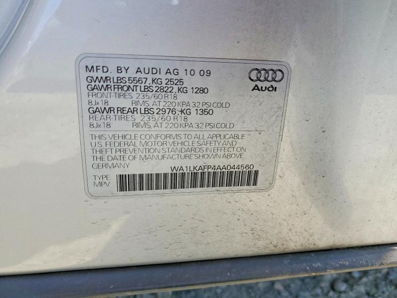 Продажа на аукционе авто 2010 Audi Q5, vin: WA1LKAFP4AA044560, номер лота: 53133256