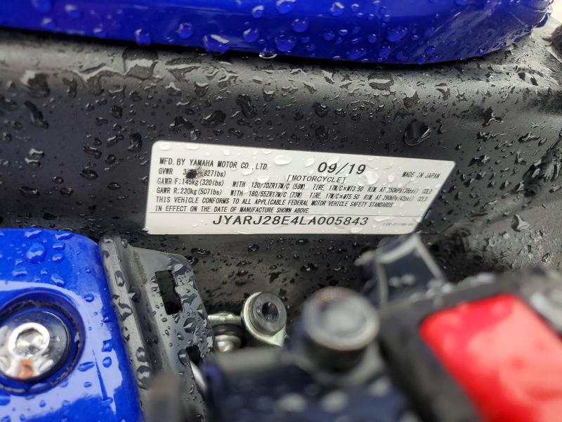 Продажа на аукционе авто 2020 Yamaha Yzfr6, vin: JYARJ28E4LA005843, номер лота: 53669796