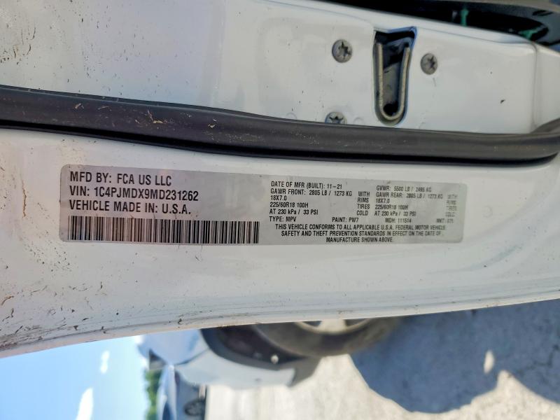 Продаж на аукціоні авто 2021 Jeep Cherokee, vin: 1C4PJMDX9MD231262, номер лоту: 55256086