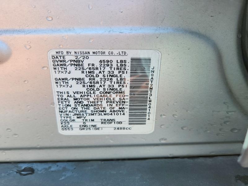 Продаж на аукціоні авто 2020 Nissan Rogue, vin: JN8AT2MT3LW041014, номер лоту: 53023536