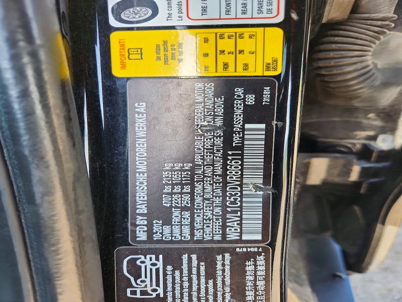 53791936 :رقم المزاد ، WBAVL1C53DVR86611 vin ، 2013 Bmw X1 مزاد بيع