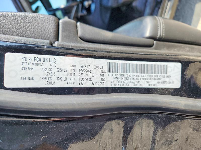 52599636 :رقم المزاد ، 1C4RJFAG6JC378455 vin ، 2018 Jeep Grand Cherokee مزاد بيع