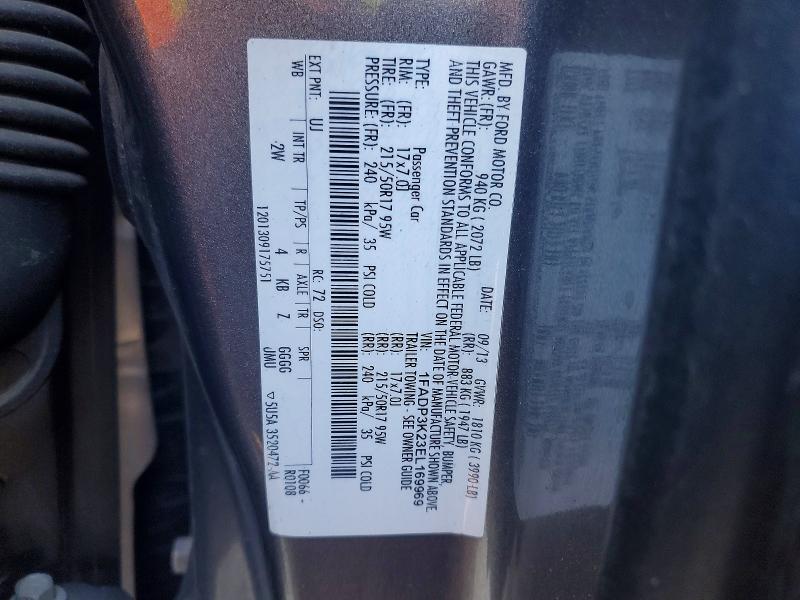 2014 Ford Focus მანქანა იყიდება აუქციონზე, vin: 1FADP3K23EL169969, აუქციონის ნომერი: 54357036