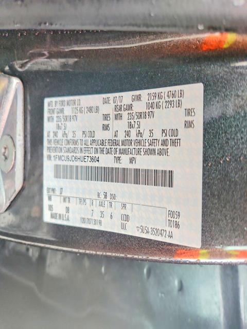 Продаж на аукціоні авто 2017 Ford Escape, vin: 1FMCU9JD6HUE73604, номер лоту: 55138376