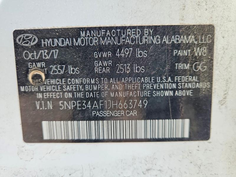 Продажа на аукционе авто 2018 Hyundai Sonata, vin: 5NPE34AF1JH663749, номер лота: 54965816