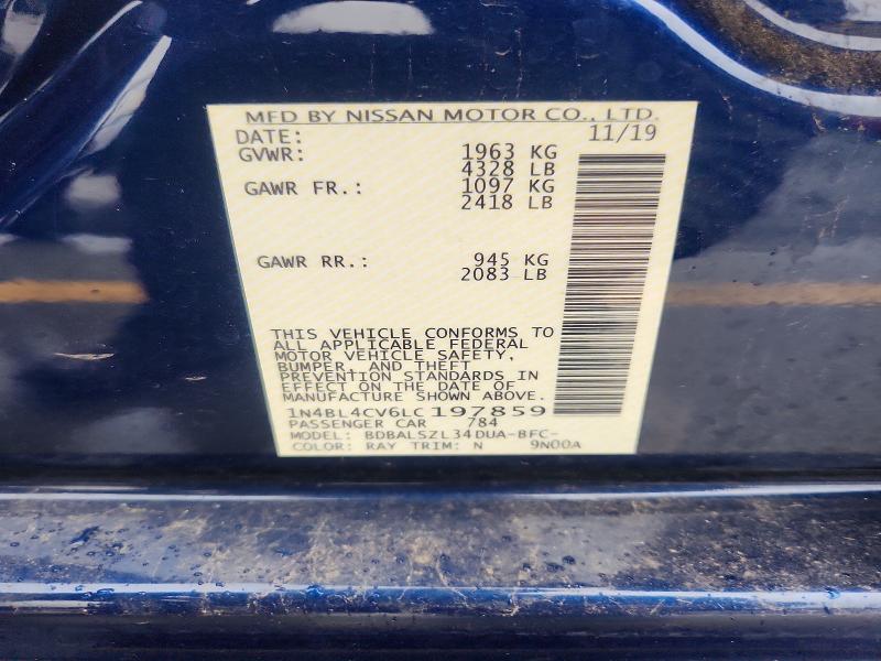 53985606 :رقم المزاد ، 1N4BL4CV6LC197859 vin ، 2020 Nissan Altima مزاد بيع