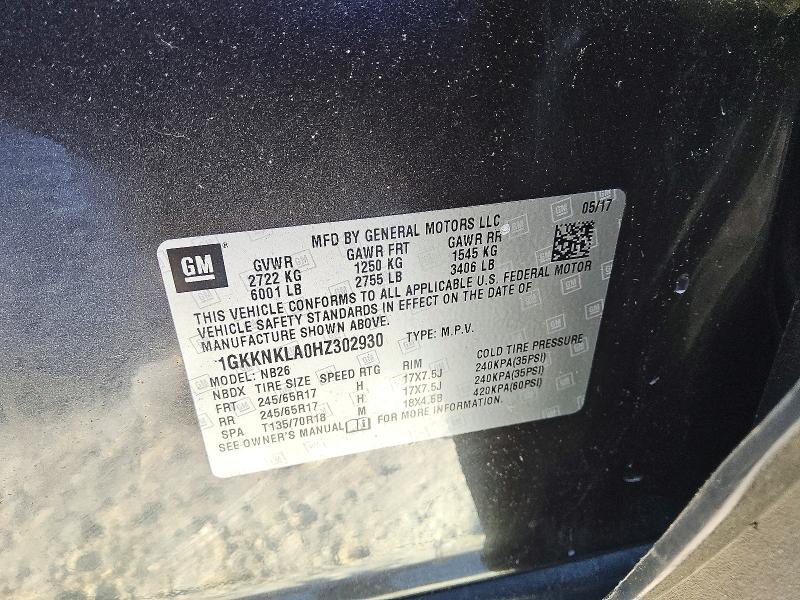 Aukcja sprzedaży 2017 Gmc Acadia, vin: 1GKKNKLA0HZ302930, numer aukcji: 53362166