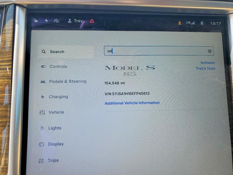 Продаж на аукціоні авто 2014 Tesla Model S, vin: 5YJSA1H16EFP45613, номер лоту: 53315206