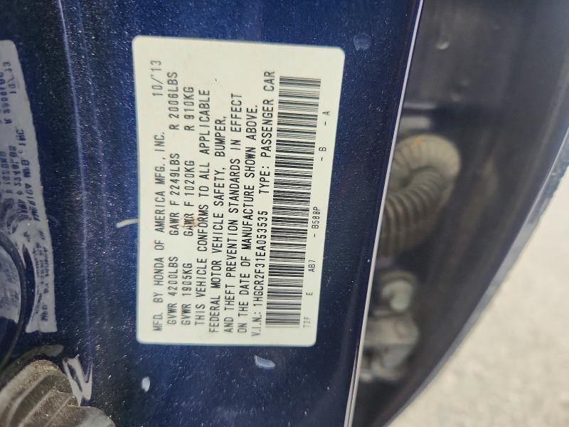 Продаж на аукціоні авто 2014 Honda Accord, vin: 1HGCR2F31EA053535, номер лоту: 54312846