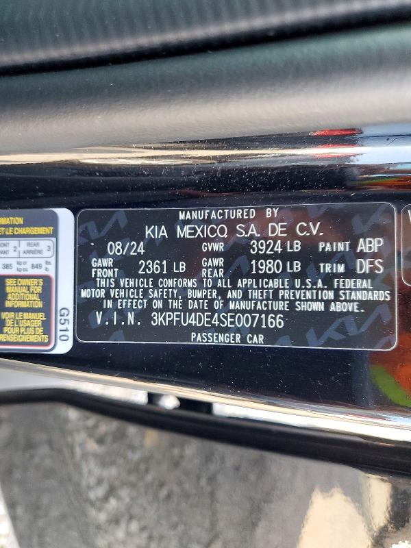 53601186 :رقم المزاد ، 3KPFU4DE4SE007166 vin ، 2025 Kia K4 مزاد بيع