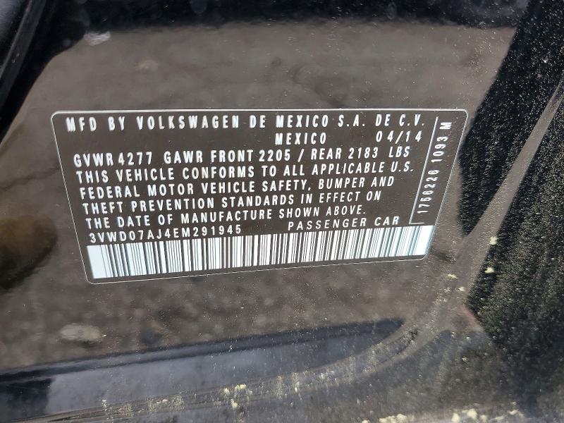 Aukcja sprzedaży 2014 Volkswagen Jetta, vin: 3VWD07AJ4EM291945, numer aukcji: 51648596