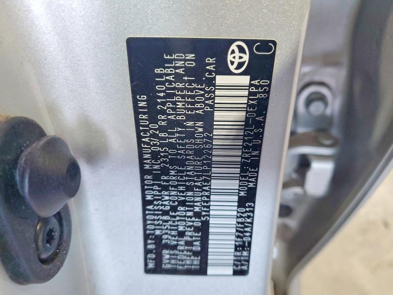 Продажа на аукционе авто 2020 Toyota Corolla, vin: 5YFEPRAE7LP122672, номер лота: 54174206