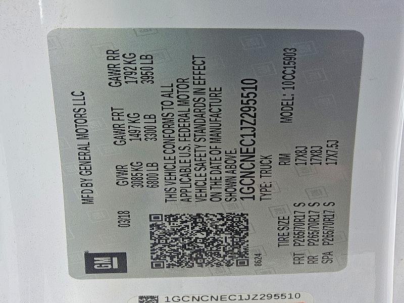 54999746 :رقم المزاد ، 1GCNCNEC1JZ295510 vin ، 2018 Chevrolet Silverado مزاد بيع