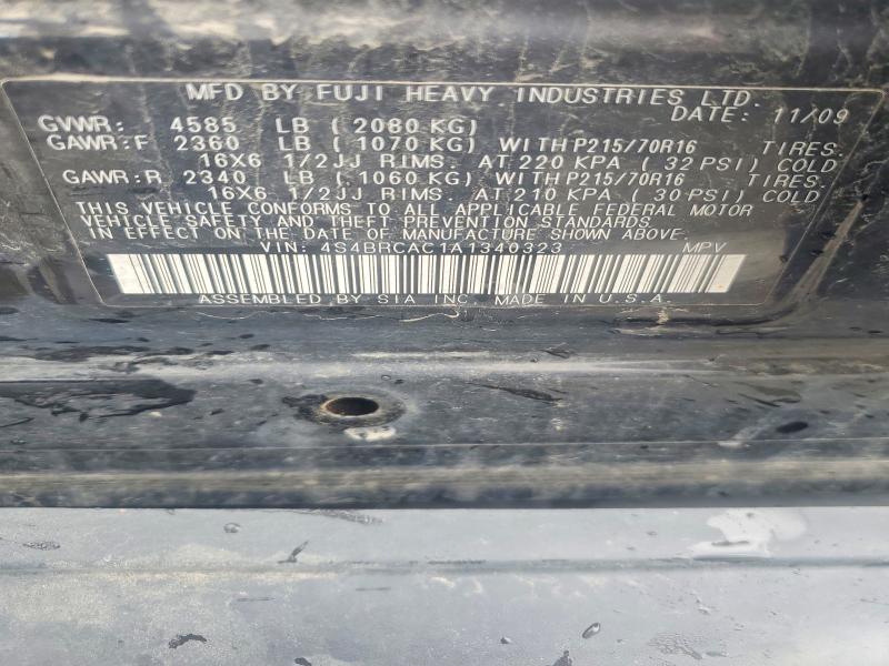 2010 Subaru Outback მანქანა იყიდება აუქციონზე, vin: 4S4BRCAC1A1340323, აუქციონის ნომერი: 55009886