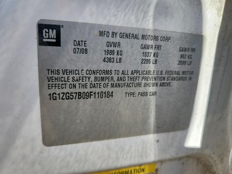 Продаж на аукціоні авто 2009 Chevrolet Malibu, vin: 1G1ZG57B09F110184, номер лоту: 47610326