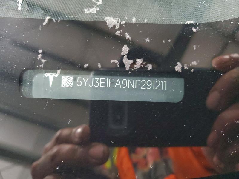 52053406 :رقم المزاد ، 5YJ3E1EA9NF291211 vin ، 2022 Tesla Model 3 مزاد بيع