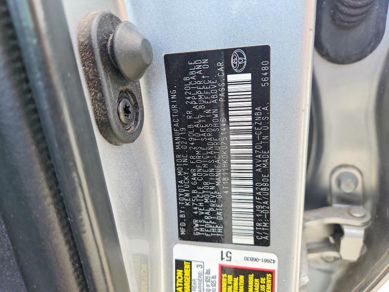 Продаж на аукціоні авто 2019 Toyota Camry, vin: 4T1B11HK0KU751446, номер лоту: 54643106