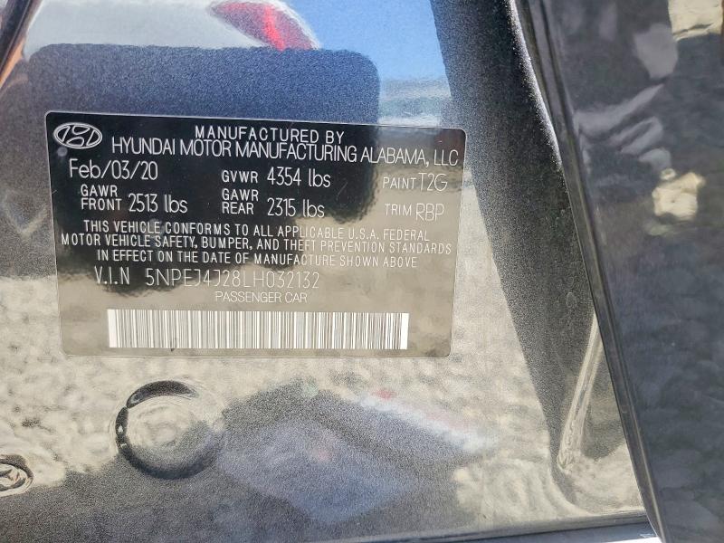 2020 Hyundai Sonata მანქანა იყიდება აუქციონზე, vin: 5NPEJ4J28LH032132, აუქციონის ნომერი: 53727486