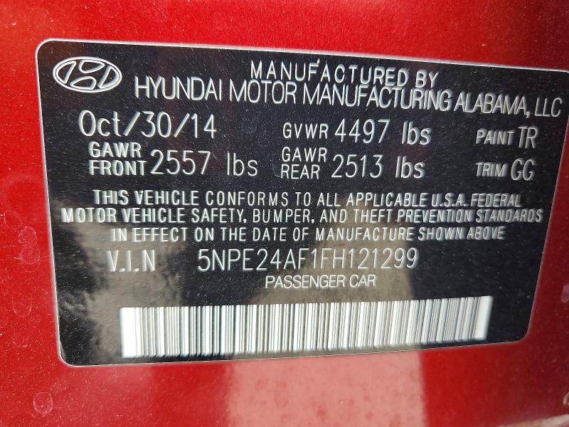 Aukcja sprzedaży 2015 Hyundai Sonata, vin: 5NPE24AF1FH121299, numer aukcji: 52235596