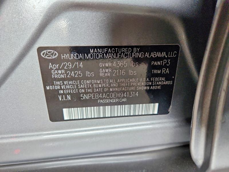 Продаж на аукціоні авто 2014 Hyundai Sonata, vin: 5NPEB4AC0EH941314, номер лоту: 52452336