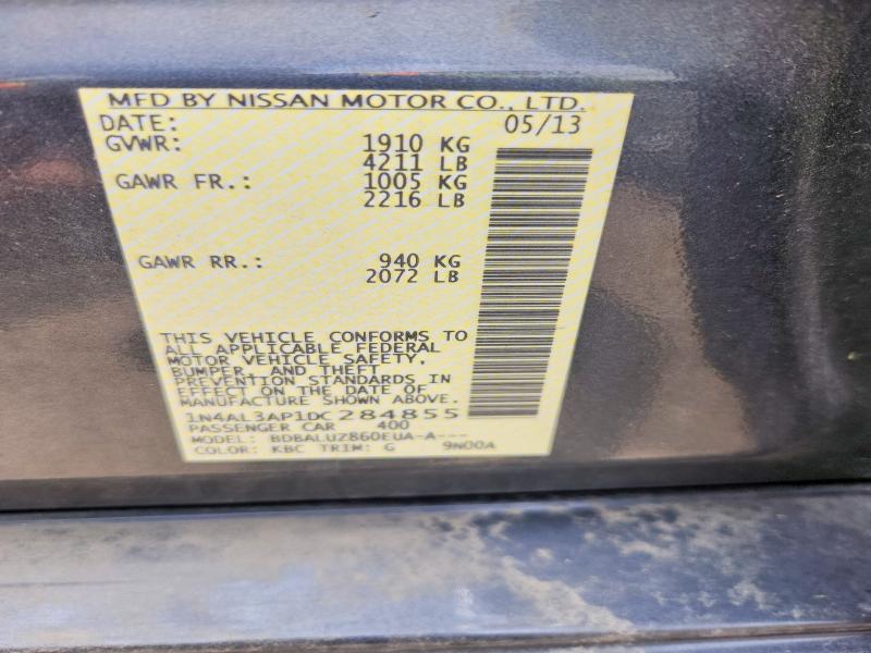 Продажа на аукционе авто 2013 Nissan Altima, vin: 1N4AL3AP1DC284855, номер лота: 55127746