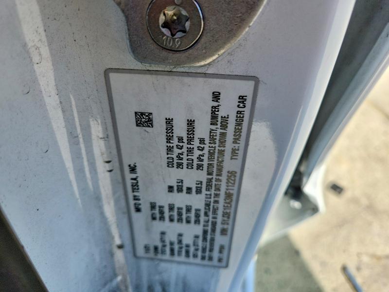 53265186 :رقم المزاد ، 5YJ3E1EA3NF112256 vin ، 2022 Tesla Model 3 مزاد بيع