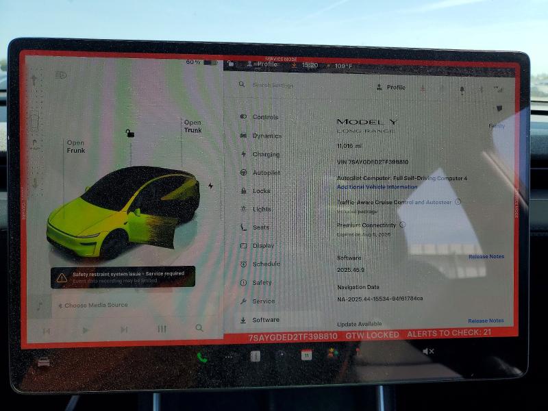 2026 Tesla Model Y მანქანა იყიდება აუქციონზე, vin: 7SAYGDED2TF398810, აუქციონის ნომერი: 52754486