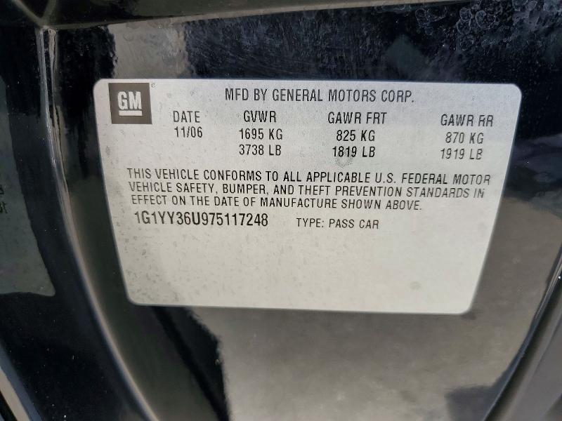 Продаж на аукціоні авто 2007 Chevrolet Corvette, vin: 1G1YY36U975117248, номер лоту: 55637526