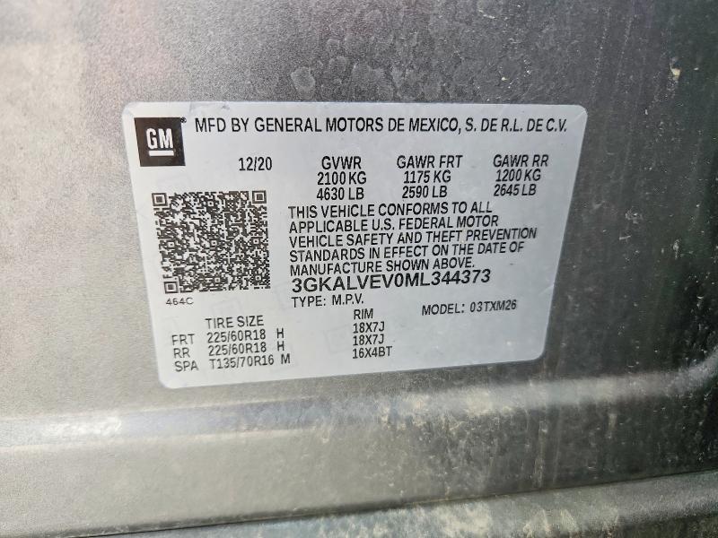 54926246 :رقم المزاد ، 3GKALVEV0ML344373 vin ، 2021 Gmc Terrain مزاد بيع
