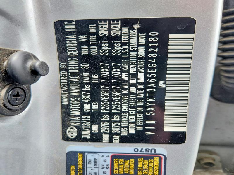 55447896 :رقم المزاد ، 5XYKT3A65EG482180 vin ، 2014 Kia Sorento مزاد بيع