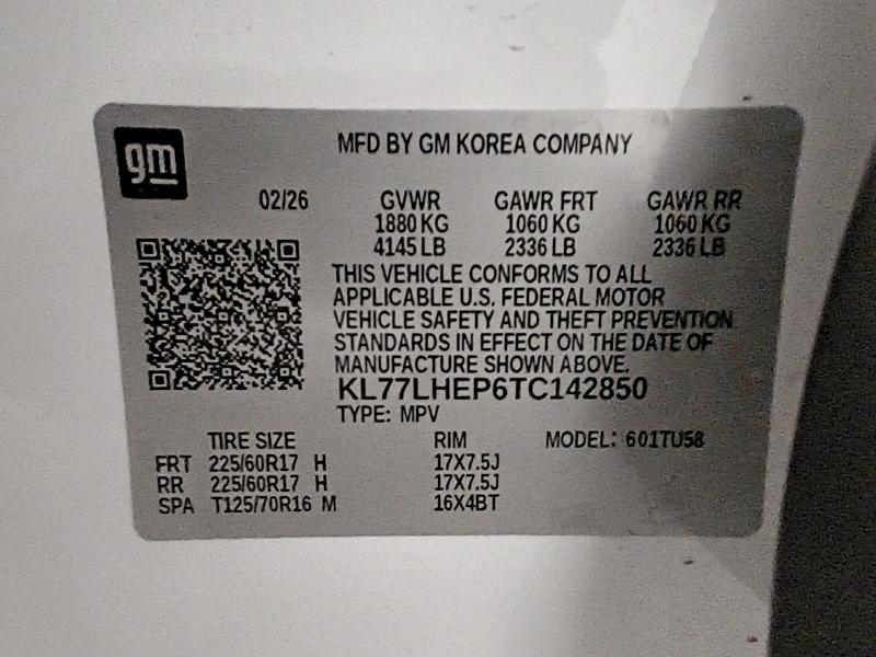 54436016 :رقم المزاد ، KL77LHEP6TC142850 vin ، 2026 Chevrolet Trax مزاد بيع