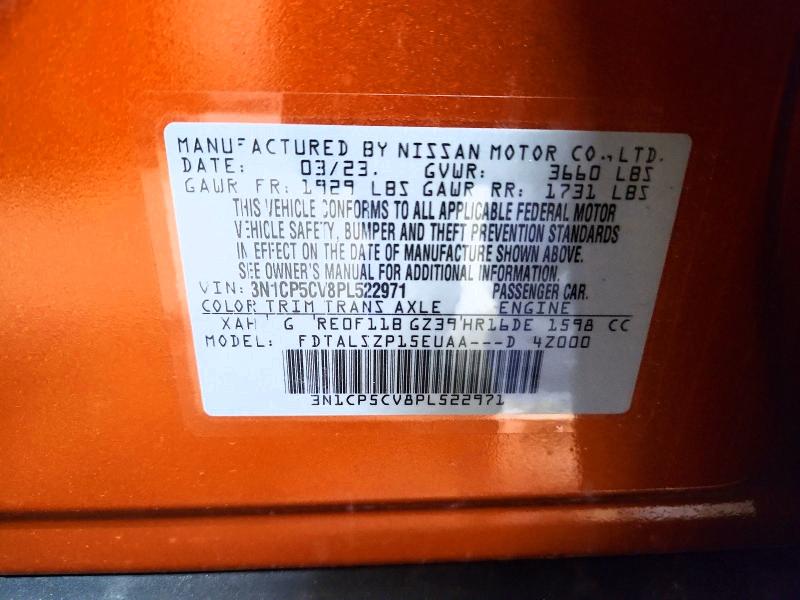 54208646 :رقم المزاد ، 3N1CP5CV8PL522971 vin ، 2023 Nissan Kicks مزاد بيع